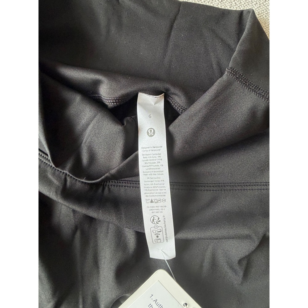 Lululemon Define Cropped Jacket Nulu Black Gold Zip & Leggings Set Size 6 NEW - Picture 7 of 8
